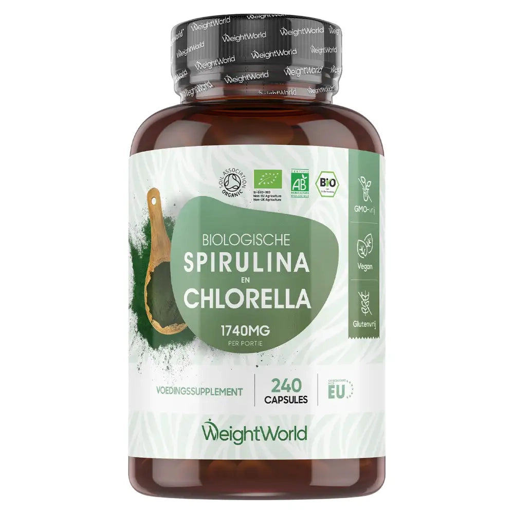 weightworld-nl-organic-spirulina-&-chlorella-1740mg-240-capsules-bottle-front