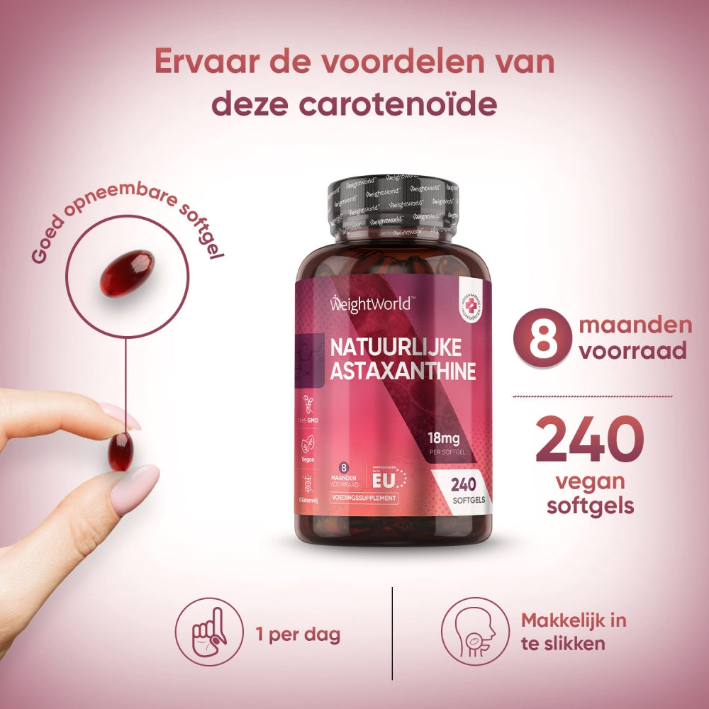 Voordelen van de astaxanthine softgels van WeightWorld